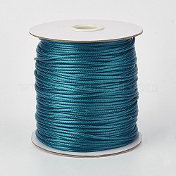 Umweltfreundliche koreanische gewachste Polyesterschnur, blaugrün, 0.8 mm, ca. 174.97 Yard (160m)/Rolle