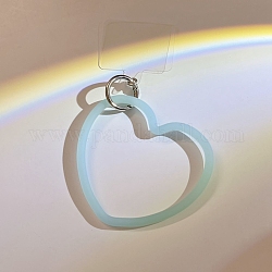 Силиконовый ремешок для телефона с петлей в форме сердца, ремешок на запястье с держателем для ключей из пластика и сплава, бирюзовые, 10x10.5 см