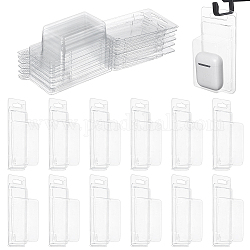 Transparente Klappverpackungsboxen aus Kunststoff, Behälter mit Deckel und Scharnieren, Rechteck, Transparent, 12x6.1x3.2 cm