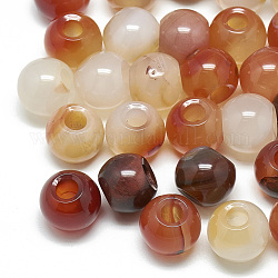 Gefärbte natürliche Karneolperlen, Großloch perlen, Rondell, 14x12 mm, Bohrung: 5.5 mm