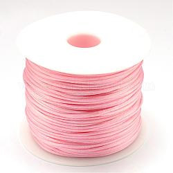 Нейлоновая нить, гремучий атласный шнур, розовые, 1.5 мм, около 100 ярдов / рулон (300 фута / рулон)