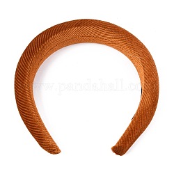 Bandes de cheveux en velours, avec une éponge à l'intérieur, motif gros-grain, chocolat, 15~40mm, diamètre intérieur: 140x115 mm