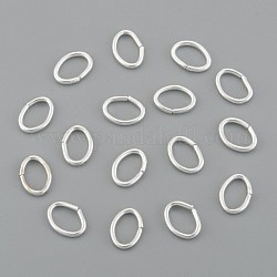 Accessoires de bijoux, anneaux de jonction en bronze, anneaux de jonction ouverts, ovale, couleur d'argent, 7x5x0.9mm, environ 4600 pcs/500 g