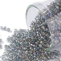 Toho perles de rocaille rondes, Perles de rocaille japonais, (176) diamant noir transparent ab, 11/0, 2.2mm, Trou: 0.8mm, environ 5555 pcs/50 g