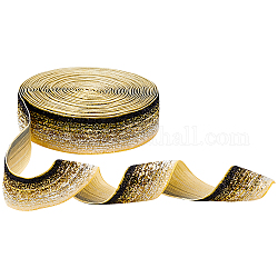 FINGERINSPIRE 5.47 Yards Gold Glitter Velvet Ribbon 1 inch(25mm) Wide Golden-Khaki Gradient Color Metallic Velvet Ribbon for Craft Hair Bow Decoration, Wedding Theme Decoration, Gift Wrapping
