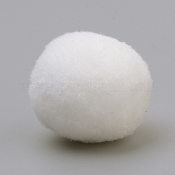 Artisanat de poupée bricolage, boule de pom pom de polyester, ronde, blanc, 14~15mm