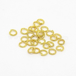 Iron Jump Rings, Open Jump Rings, Golden Color, 24000pcs/1000g, 0.7mm thick, 4mm in diameter, about 2.6mm inner diameter