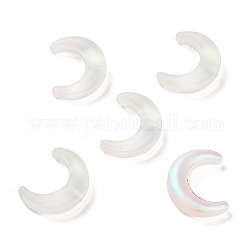 Perles au chalumeau faites à la main dégradées, lune, clair ab, 16.5x13x5.5mm, Trou: 1mm