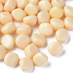 Perles acryliques opaques, pépites, peachpuff, 15.5x14x11mm, Trou: 1.8mm, environ 380 pcs/500 g