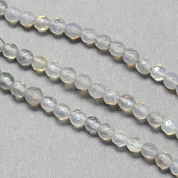 Faceted Round Natural White Agate Beads Strands, Dyed, 3mm, Hole: 1mm, about 130pcs/strand, 14.6inch