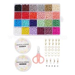 DIY Eyeglasses Chains Making Kits, Including 24 Colors Glass Seed Beads, Acrylic Beads, Lobster Claw Clasps, Glasses Rubber Loop Ends, Elastic Crystal Thread, Mixed Color
