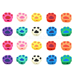 ARRICRAFT Handmade Polymer Clay Beads Strands, for DIY Jewelry Crafts Supplies, Dog Paw Print, Mixed Color, 7~9x9~11x4mm, Hole: 1.5mm, about 40~41pcs/strand, 12.87 inch~13.27 inch(32.7~33.7cm), 4strand/box