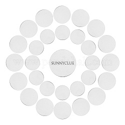 Sunnyclue 200pcs 2 style 316 cabochons en acier inoxydable chirurgical, plat rond, couleur inoxydable, 100 pièces / style