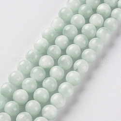 Chapelets de perles en verre, ronde, vert de mer foncé, 6mm, Trou: 0.7mm, Environ 63 pcs/chapelet, 15.16 pouce (38.5 cm)