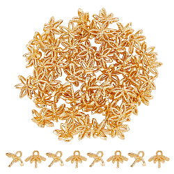 Unicraftale 50 Stück Messingbecher-PerlenKlaue-Anhänger für halbgebohrte Perlen, Blumen-Klemmbügel, echte 18 Karat vergoldete Klemmbügel, Becherperlen-Augenstift, BügelKlaue-Anhänger, Stift 0.7 mm