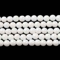 Hebras de perlas de imitación de circonita cúbica, redondo, blanco, 4mm, agujero: 0.7 mm, aproximamente 94 pcs / cadena, 14.69'' (37.3 cm)