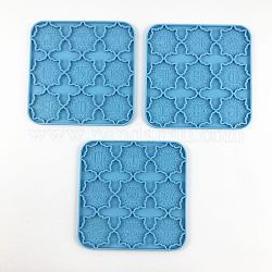 Square Shape Keychain Molds Food Grade Silicone Molds, for UV Resin, Epoxy Resin Jewelry Making, Deep Sky Blue, 160x160mm