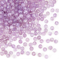 Olycraft 240Pcs Natural Amethyst Beads, Faceted, Round, 3mm, Hole: 0.5~0.6mm