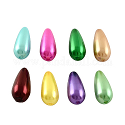 Cuentas de lágrima de perlas de imitación de plástico abs, color mezclado, 22.5x12mm, agujero: 2 mm, aproximamente 317 unidades / 500 g
