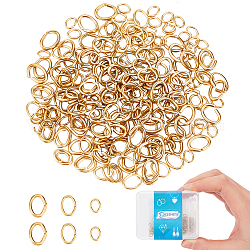 Dicosmetic 210 pz 3 dimensioni anelli di salto ovali 2/3mm anelli di salto dorati aperti anelli connettori rotondi anelli di salto in acciaio inossidabile anelli ovali spaccati risultati dei gioielli per orecchino creazione di gioielli