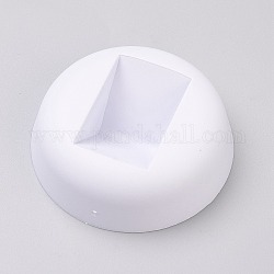 Base de plastico, para joyero, plano y redondo, blanco, 55x16mm