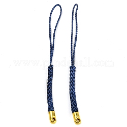 Sangles mobiles en corde polyester, avec accessoires en fer plaqués or , bleu de Prusse, 7.6~8.1 cm