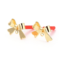 Accessoires de clous d'oreilles en alliage, avec 925 épingle et boucle en argent sterling, bowknot, or, 11x16x4mm, Trou: 1.2mm, pin: 0.7 mm