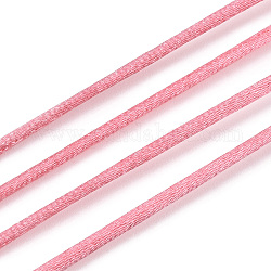 Hilo de nylon, Cordón de satén de cola de rata, rosa, 1.0mm, alrededor de 76.55 yarda (70 m) / rollo