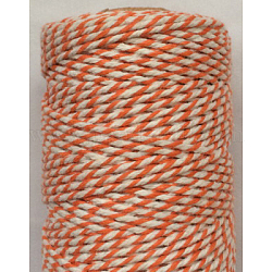 Cordón de algodón macramé, cuerda de algodón retorcida, teñido, para manualidades, envoltorio de regalo, naranja oscuro, 2mm, alrededor de 10.93 yarda (10 m) / rollo