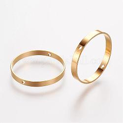Marcos de cuentas de latón, anillo, dorado, 20x2mm, agujero: 0.6 mm