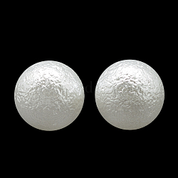 Perles acryliques de perles d'imitation, non percé / pas de trou, Style mat, ronde, blanc, 8mm