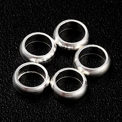Rack Plating Brass Spacer Beads, Long-Lasting Plated, Flat Round, 925 Sterling Silver Plated, 3.2x1mm, Hole: 2.2mm