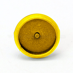 Brass Stud Earring Settings, Nickel Free, Golden, 10mm, Tray: 8mm, Pin: 0.5mm thick