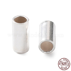 925 cuentas de tubo espaciador de plata de ley., columna, plata, 4x2mm, agujero: 1.5 mm, Aproximadamente 217 unidad (10g)/bolsa