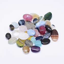 Natural & Synthetic Mixed Gemstone Beads, Center Drilled/No Hole, Faceted/No Faceted, Mixed Shapes, 16~42x11~31x4~17mm, Hole: 1~3mm