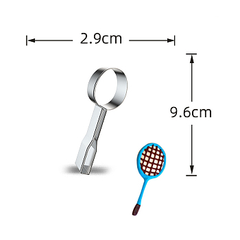 DIY 430 Stainless Steel Badminton Racket-shaped Cutter Candlestick Candle Molds CAND-PW0001-518Q