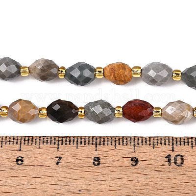 Natürliches Bild Jaspis Perlen Stränge&nbsp;G-N342-53-8x6-09-1