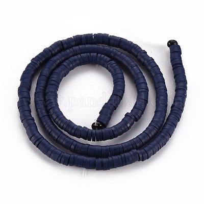 Flache runde handgemachte Polymer Clay Perle Spacer&nbsp;X-CLAY-R067-4.0mm-35-1