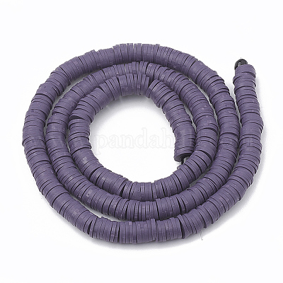 Flache runde handgemachte Polymer Clay Perle Spacer&nbsp;LS-CLAY-R067-3.0mm-04-1
