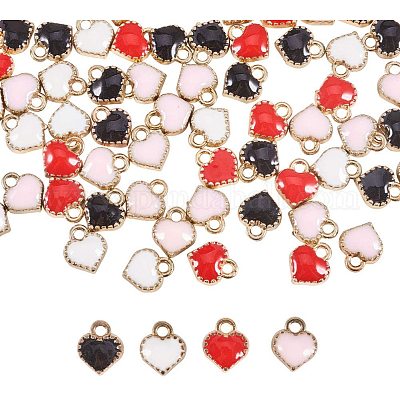 Wholesale PandaHall Elite 80pcs 4 Color Heart Charms Pendant Gold Plated  Enamel Heart Beads Dangle Charms for Valentines Necklace Bracelet Earrings  DIY Jewelry Making 