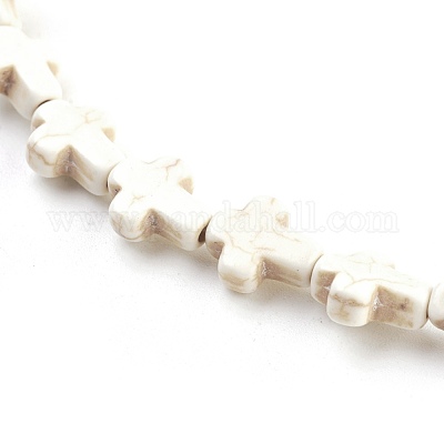 Filo di perline turchesi sintetici&nbsp;TURQ-G112-8x10mm-06-1