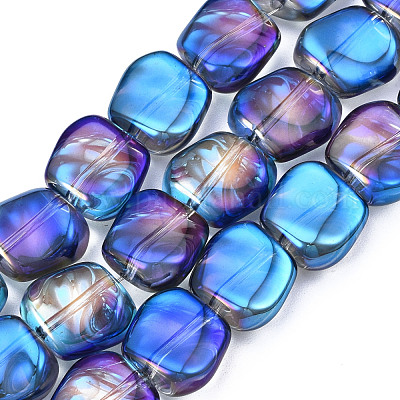 Chapelets de perles en verre électroplaqué&nbsp;EGLA-N008-005-1