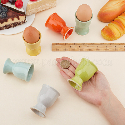 Shop OLYCRAFT Set of 6 Ceramic Egg Cup Colorful Ceramic Egg Holder Egg  Display Holder Egg Cup Breakfast Cooking Tools for Soft Hard Boiled Eggs  Table Decoration Kitchen - 6 Colors for