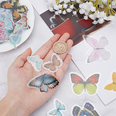 GORGECRAFT 240Pcs Butterfly Stickers 6 Style Realistic 3D Butterflies Wall Stickers DIY Mobile Phone Case Photo props Room Decoration