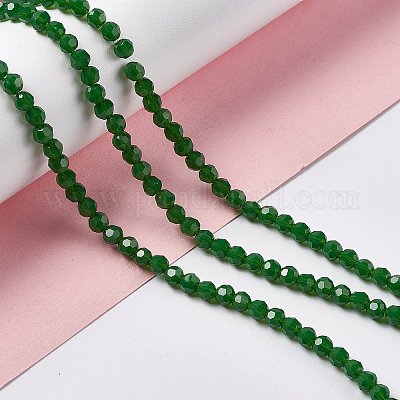 Perline di vetro sfaccettate 2,5 mm - Verde scuro x47cm - Perles & Co