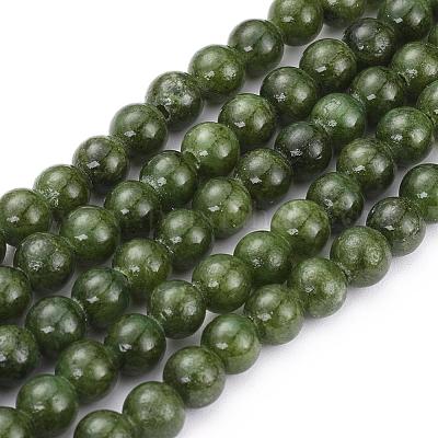 Chapelets de perles en jade jaune naturel&nbsp;G-G598-8mm-YXS-25-1