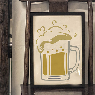 Shop FINGERINSPIRE Beer Mug Stencil 29.7x21cm Reusable Cup of Beer ...