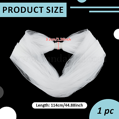 Brautschal aus Nylonnetz&nbsp;AJEW-WH0816-380A-1