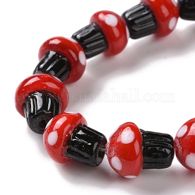 Wholesale Mushroom Handmade Lampwork Beads Strands 