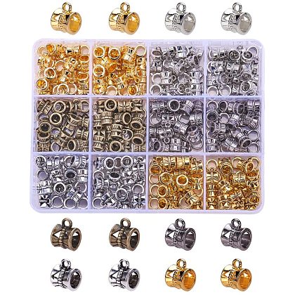 Pandahall 300pcs 6 Farben Verbinder Kaution Perlen für Schmuck machen Rohr Spacer Perlen Kleiderbügel fit europäischen Charms Armband Anhänger TIBE-PH0005-07-NR-1